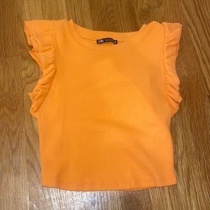 Zara Ruffle Sleeve Top